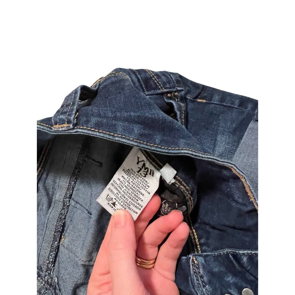 YMI Dark Wash Distressed Jean Shorts Size 13 - Picture 4 of 7